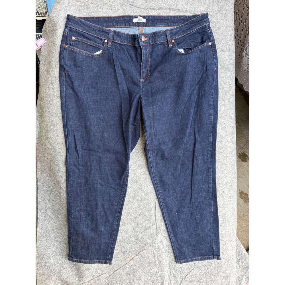 Eileen Fisher Women Dark Wash Straight Leg Denim Jeans Size 18 Indigo